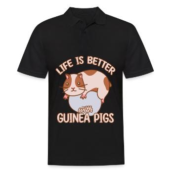 Guinea pig - Men's Polo Shirt - black - Front - Kai (181cm)