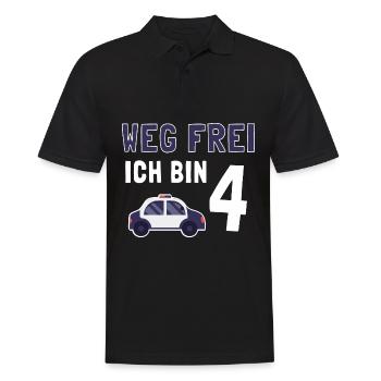 Kindergeburtstag Polizist 4 Jahre Kinder Polizei - Männer Poloshirt - Schwarz - Vorne - Kai (181cm)