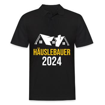 Bauherr 2024 Hausbau Neubau Baustelle Richtfest - Männer Poloshirt - Schwarz - Vorne - Kai (181cm)