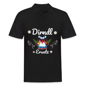 Dirndl Ersatz - Männer Poloshirt - Schwarz - Vorne - Kai (181cm)