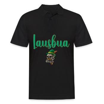 Lausbua Lausbub Lederhosen Trachten - Männer Poloshirt - Schwarz - Vorne - Kai (181cm)