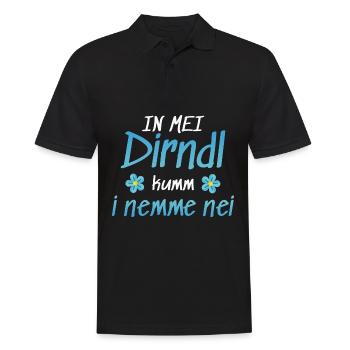 In Mei Dirndl Kumm I Nimma Nei | - Männer Poloshirt - Schwarz - Vorne - Kai (181cm)