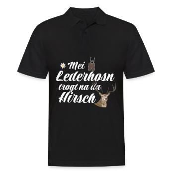 Basst Scho | Trachten Hirsch - Männer Poloshirt - Schwarz - Vorne - Kai (181cm)