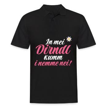In Mei Dirndl Kumm I Nimma Nei | - Männer Poloshirt - Schwarz - Vorne - Kai (181cm)