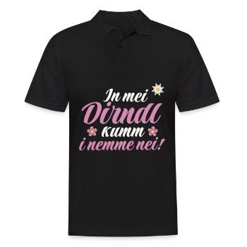 In Mei Dirndl Kumm I Nimma Nei | - Männer Poloshirt - Schwarz - Vorne - Kai (181cm)