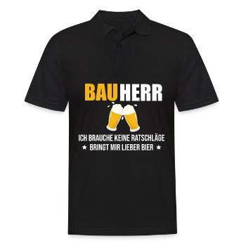 Bauherr Bier Hausbau Eigenheim Richtfest 2022 - Männer Poloshirt - Schwarz - Vorne - Kai (181cm)