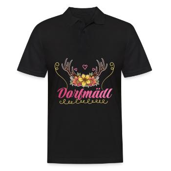 Dorfmädel Dorfmädchen Dorf Dorfmädl Damen - Männer Poloshirt - Schwarz - Vorne - Kai (181cm)