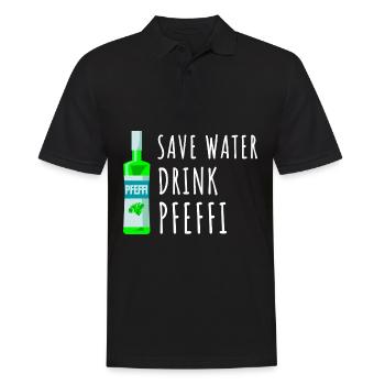 Pfefferminz Likör Pfeffi Vatertag Sauf - Männer Poloshirt - Schwarz - Vorne - Kai (181cm)