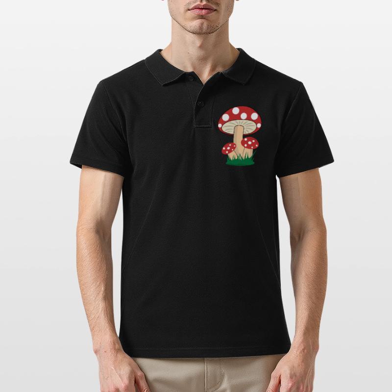 Mushrooms toadstools boletus forest mushroom picking Men's Polo Shirt