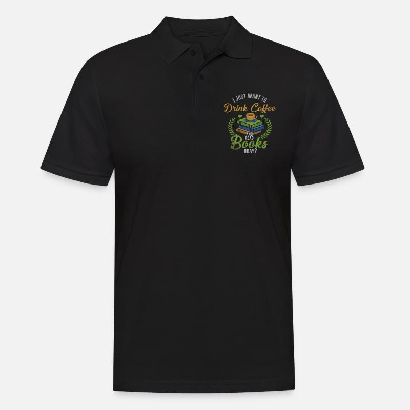 Buch - Männer Poloshirt - Schwarz