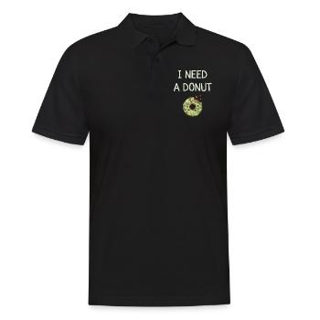 Donut - Männer Poloshirt - Schwarz - Vorne - Kai (181cm)