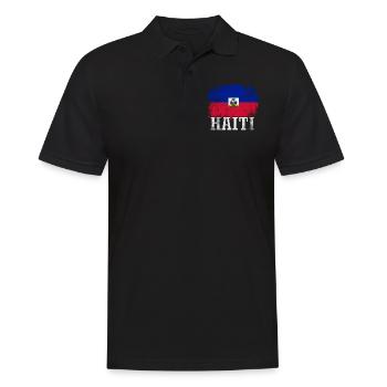 Vacances Vacances Haïti drapeau - Polo Homme - noir - Devant - Kai (181cm)