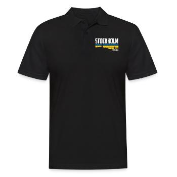Stockholm Drapeau de la Suède - Polo Homme - noir - Devant - Kai (181cm)