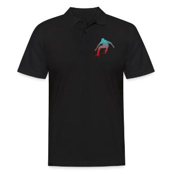 Skate Skater Silhouette - Männer Poloshirt - Schwarz - Vorne - Kai (181cm)