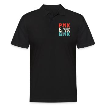 BMX - Männer Poloshirt - Schwarz - Vorne - Kai (181cm)