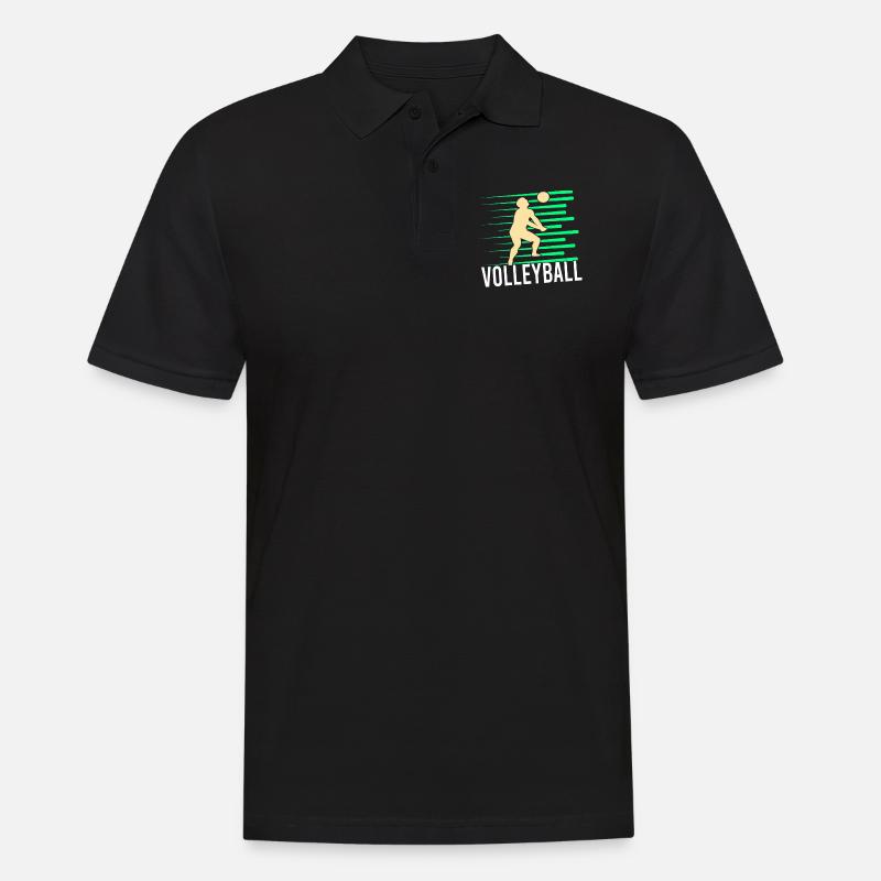 Volleyball - Männer Poloshirt - Schwarz