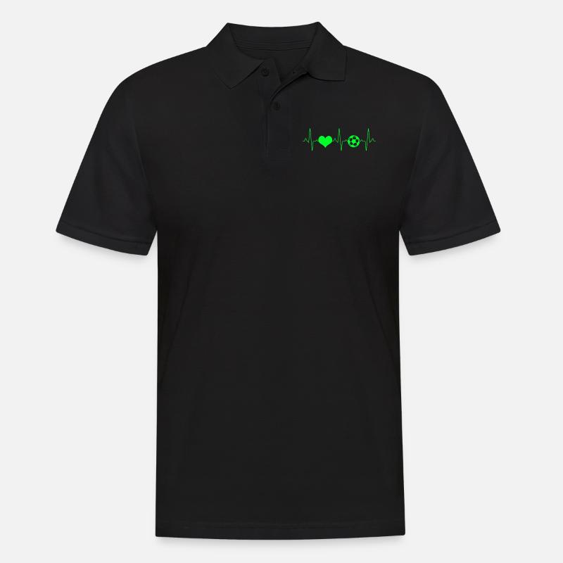 Fußball Herzschlag - Männer Poloshirt - Schwarz