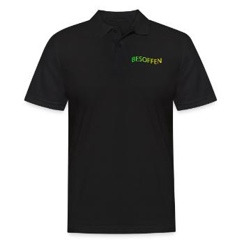 Mallorca Saufen Schriftzug - Männer Poloshirt - Schwarz - Vorne - Kai (181cm)