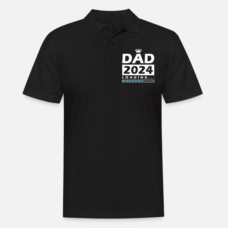 Dad 2024 Loading Papa - Männer Poloshirt - Schwarz