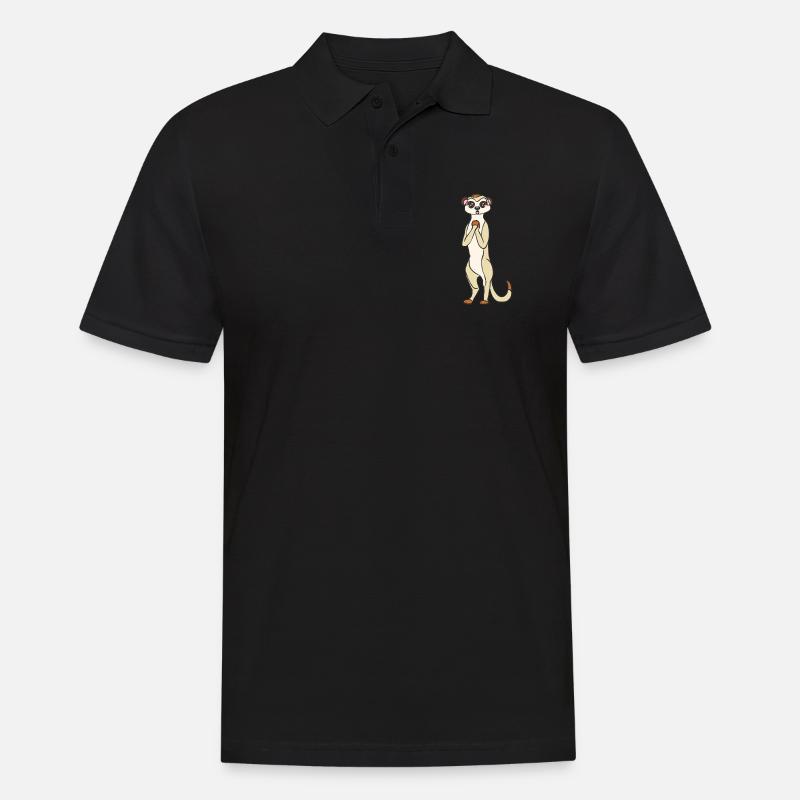 Erdmännchen - Männer Poloshirt - Schwarz