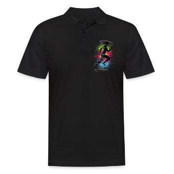 Running Sports Woman Jogger Runner Running Running - Men's Polo Shirt - black - Front - Kai (181cm)
