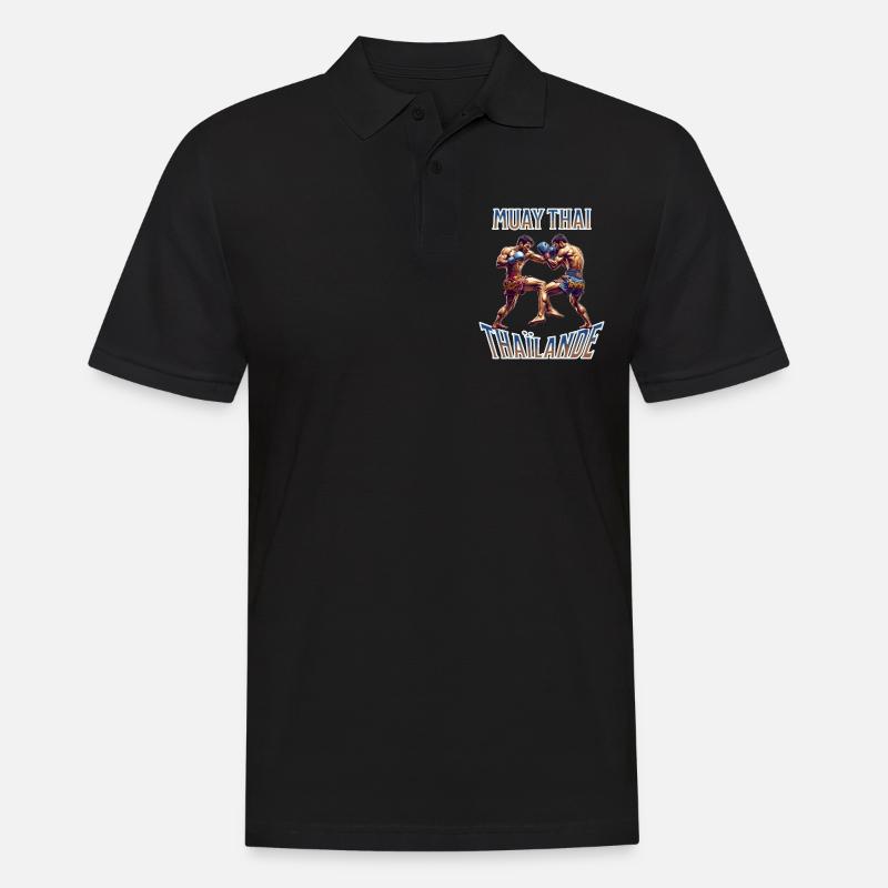 Muay thai , Boxe thaïlandaise - Polo Homme - noir