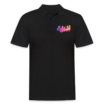 Birmingham Angleterre UK City Skyline Splash Coloré - Polo Homme - noir - Devant - Kai (181cm)