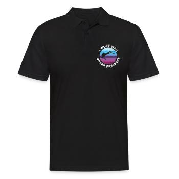 Schwimmer Schwimmen 50 Meter Bahn Brustschwimmen - Männer Poloshirt - Schwarz - Vorne - Kai (181cm)