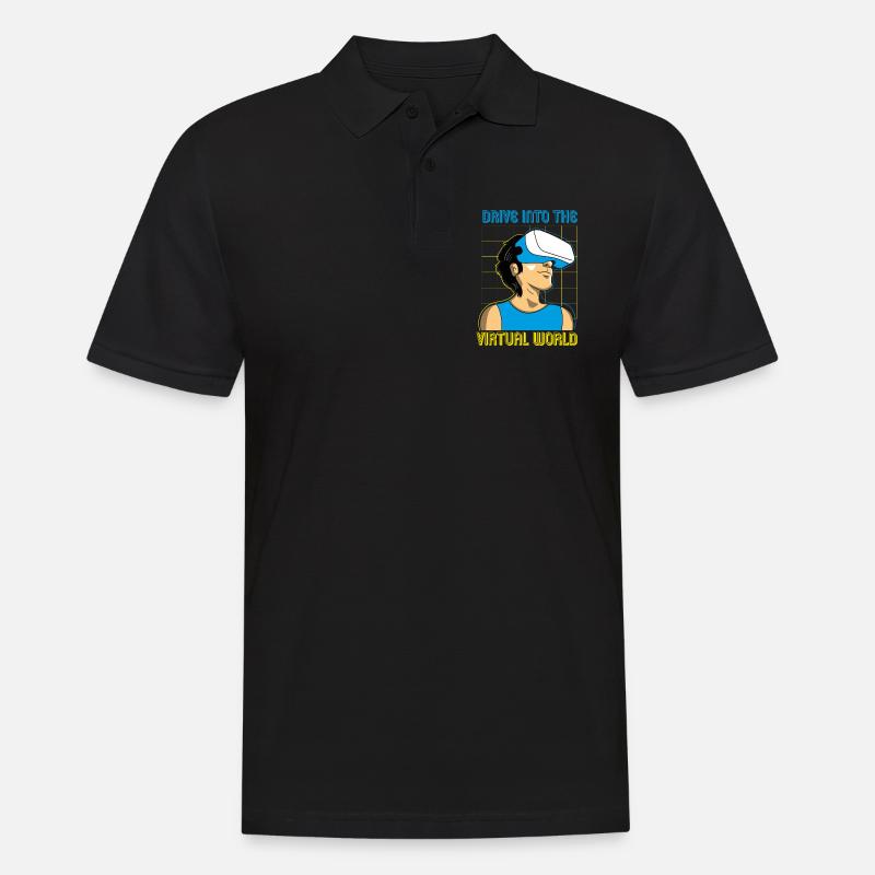 VR Brille Virtual Reality Gaming - Männer Poloshirt - Schwarz