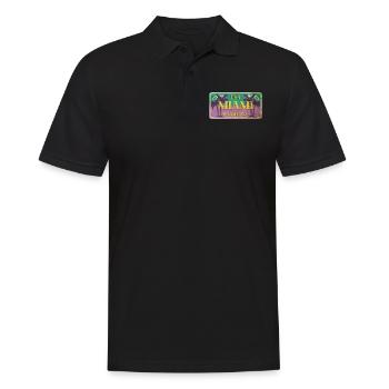 Miami Florida USA Amerika Sommer Palmen Schild - Männer Poloshirt - Schwarz - Vorne - Kai (181cm)