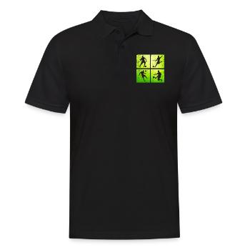 Fußball Fußballer - Männer Poloshirt - Schwarz - Vorne - Kai (181cm)