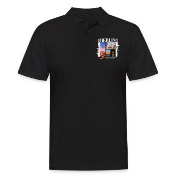 Berlin Deutschland Stadt Skyline Heimat Liebe - Männer Poloshirt - Schwarz - Vorne - Kai (181cm)