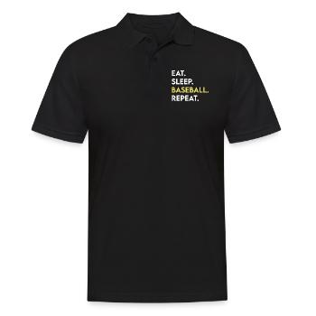 eat sleep baseball repeat - Männer Poloshirt - Schwarz - Vorne - Kai (181cm)