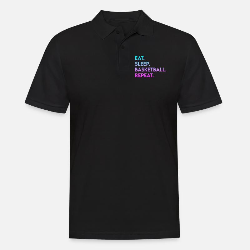 manger du sommeil basket répéter - Polo Homme - noir