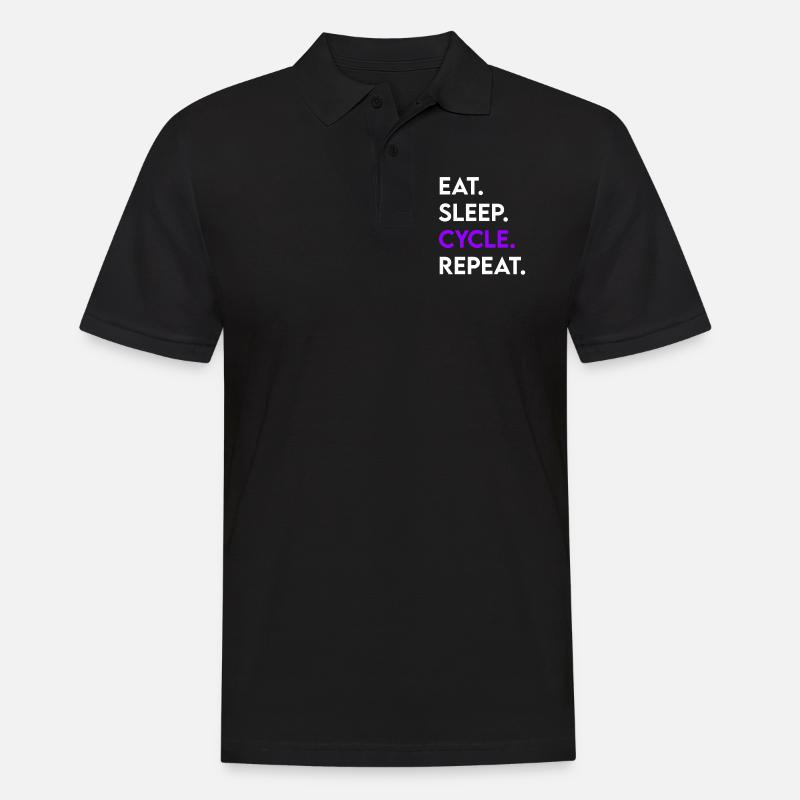 eat sleep cycle repeat - Männer Poloshirt - Schwarz