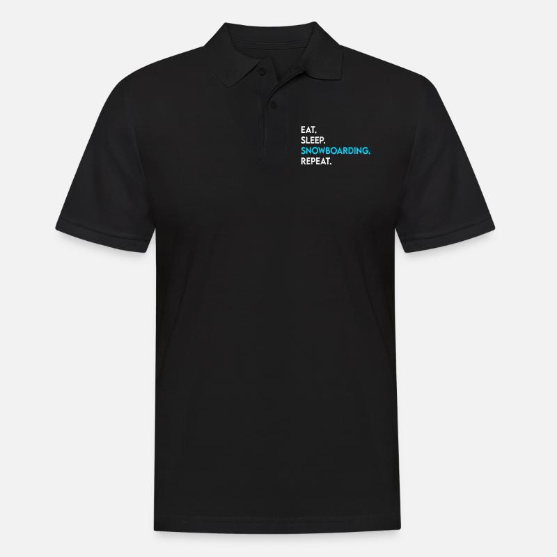 eat sleep snowboarding repeat - Männer Poloshirt - Schwarz