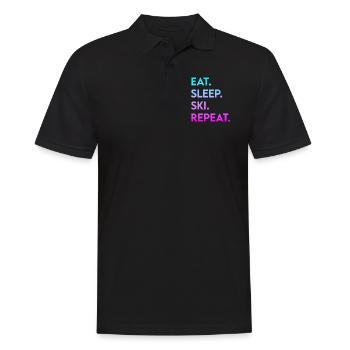 manger dormir ski répéter - Polo Homme - noir - Devant - Kai (181cm)