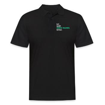 manger du sommeil marche nordique répéter - Polo Homme - noir - Devant - Kai (181cm)