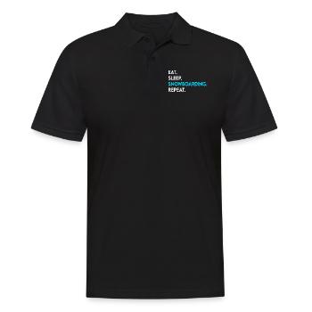 eat sleep snowboarding repeat - Männer Poloshirt - Schwarz - Vorne - Kai (181cm)