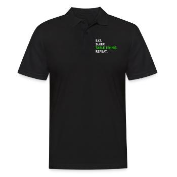 manger dormir tennis de table répéter - Polo Homme - noir - Devant - Kai (181cm)