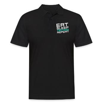 manger du sommeil techno répéter - Polo Homme - noir - Devant - Kai (181cm)