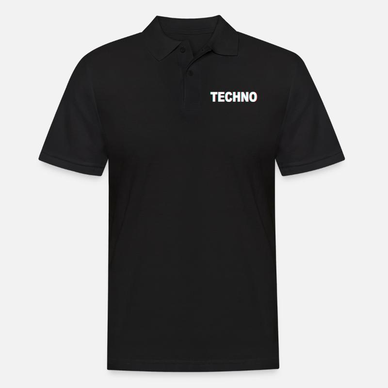 Techno - Männer Poloshirt - Schwarz