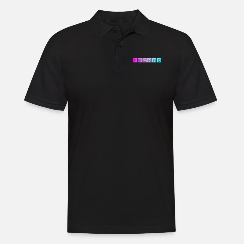 Techno - Männer Poloshirt - Schwarz