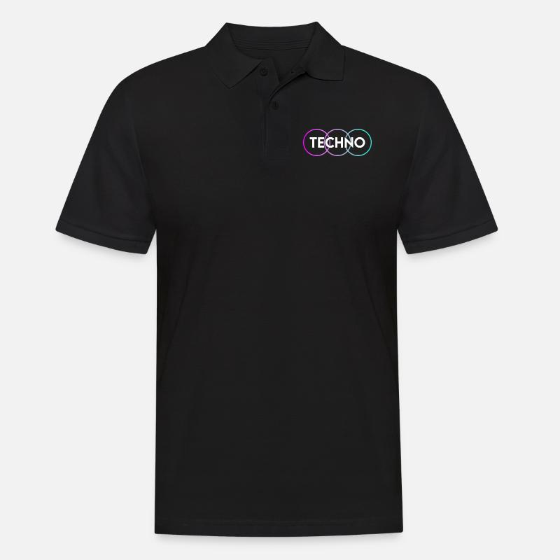 Techno - Männer Poloshirt - Schwarz