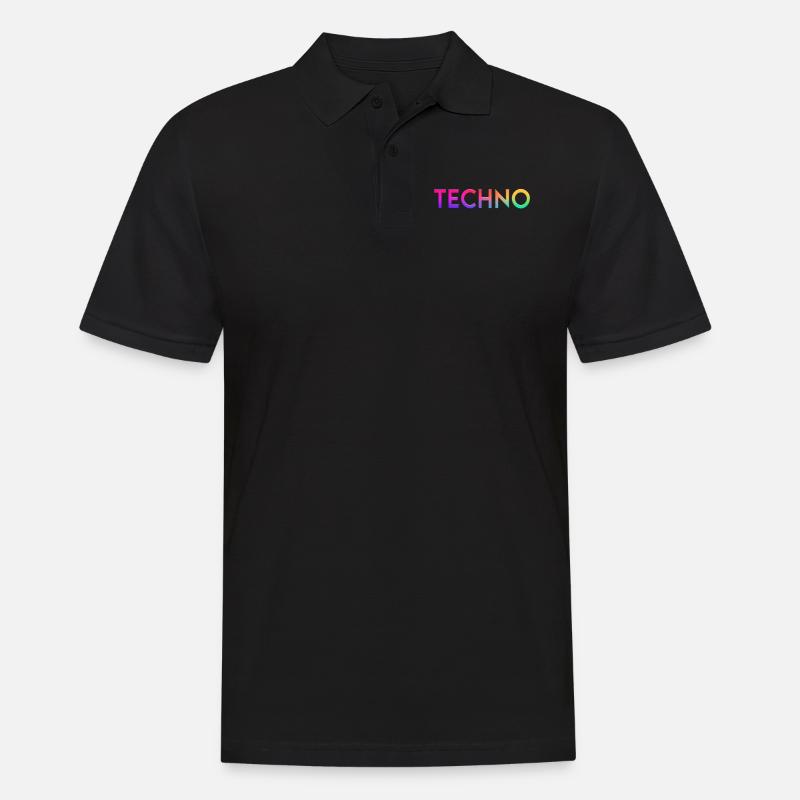 Techno - Männer Poloshirt - Schwarz