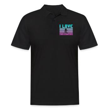 I love snowboarding - Männer Poloshirt - Schwarz - Vorne - Kai (181cm)