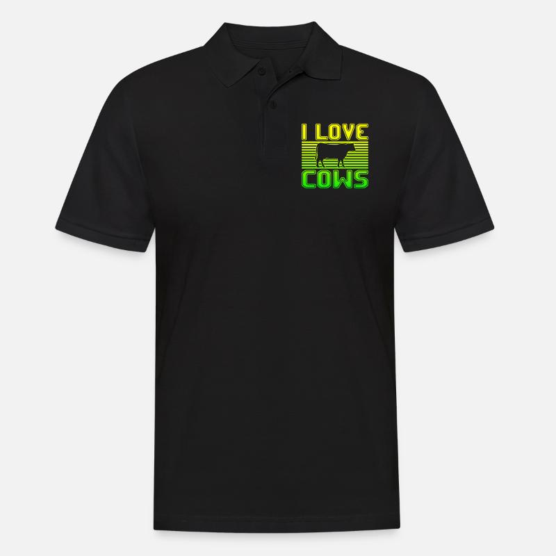 I love cows - Männer Poloshirt - Schwarz