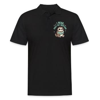 Ich Lese Nach Der Schlafenszeit Lesen Faultier - Männer Poloshirt - Schwarz - Vorne - Kai (181cm)