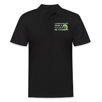 Ich Bin Verwirrter Als Ein Chamäleon - Männer Poloshirt - Schwarz - Vorne - Kai (181cm)