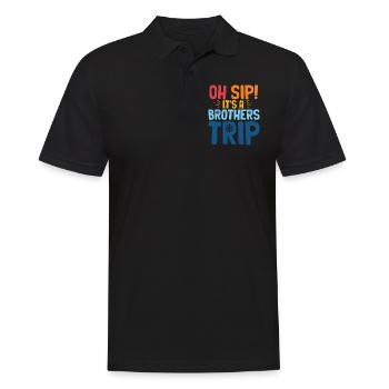 Geschwister Oh Sip Its A Brothers Trip - Men's Polo Shirt - black - Front - Kai (181cm)